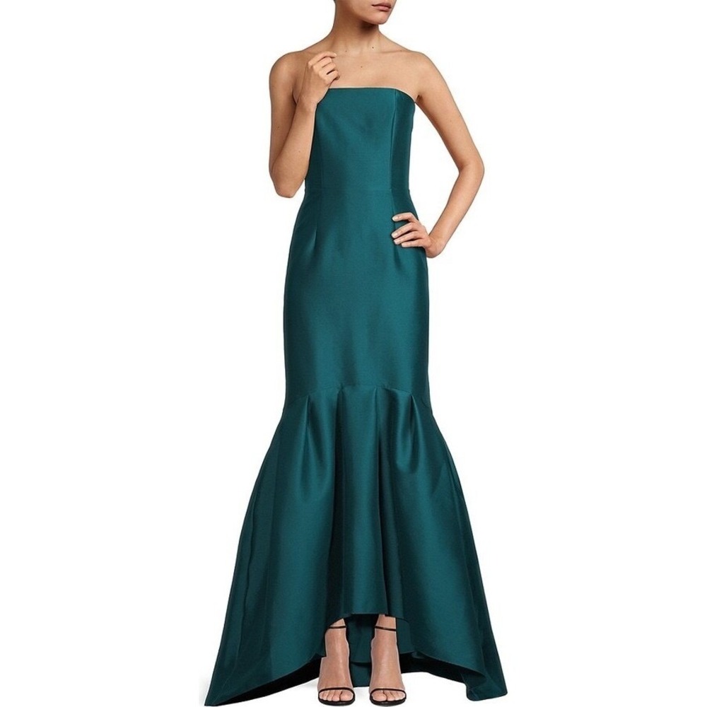 Sachin + Babi Teal Strapless Gown - Picture 3 of 8